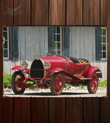 Металлическая табличка Bugatti Type 23 Brescia Boattail Roadster